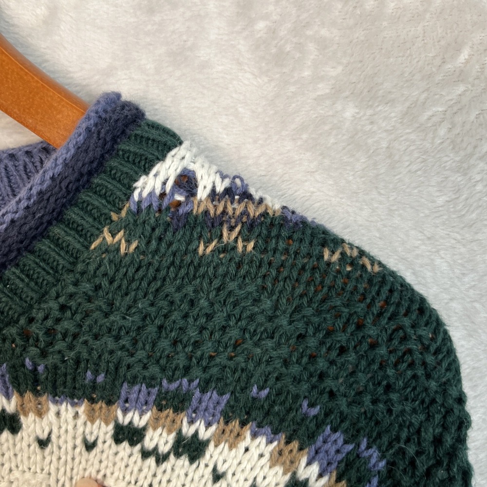 Vintage Lake Harmony Chunky Knit Sweater XL L‎ Grandpa Nordic Fair Isle USA 90s - Picture 6 of 10